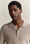 Gant Cotton Check Texture Short Sleeve Polosweater Pullover Mist Taupe