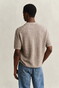 Gant Cotton Check Texture Short Sleeve Polosweater Pullover Mist Taupe