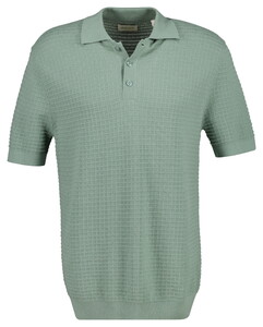 Gant Cotton Check Texture Short Sleeve Polosweater Trui Surplus Mint