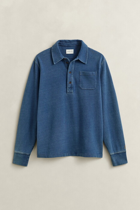 Gant Cotton Indigo Dyed Finish Rugger Trui