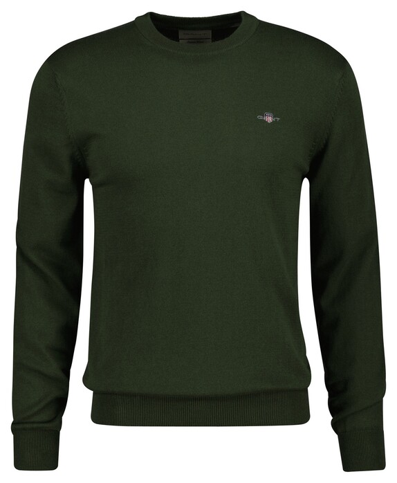 Gant Cotton Lambswool Crew Neck Trui Country Green