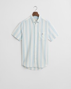Gant Cotton Linen Yarn Dyed Stripes Shirt Fresh Blue