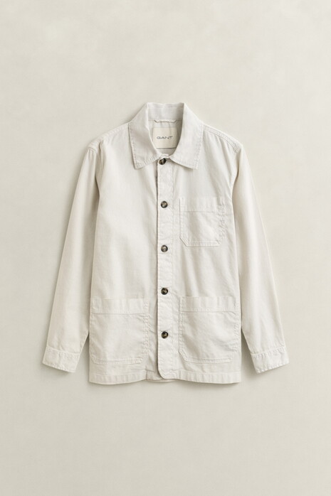 Gant Cotton Linnen Solid Color Overshirt Zand