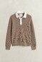 Gant Cotton Merino Rugger Subtle Ribbed Texture Trui Mist Taupe
