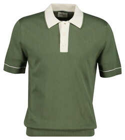 Gant Cotton Modal Polo Pullover Luxury Contrast Stripe Details Dry Herb Green