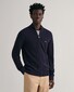 Gant Cotton Piqué Zip Cardigan Vest Avond Blauw
