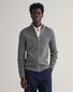 Gant Cotton Piqué Zip Cardigan Vest Dark Grey Melange