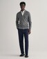 Gant Cotton Piqué Zip Cardigan Vest Dark Grey Melange