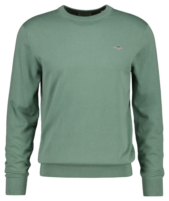 Gant Cotton Plain Jersey Knit Sweater Small Archive Shield Logo Trui Surplus Mint