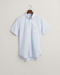 Gant Cotton Poplin Short Sleeve Button Down Overhemd Licht Blauw