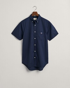 Gant Cotton Poplin Short Sleeve Button Down Overhemd Marine