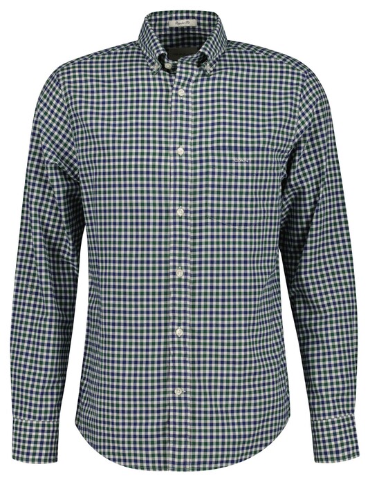 Gant Cotton Twill Gingham Check Button-Down Overhemd Forest Green