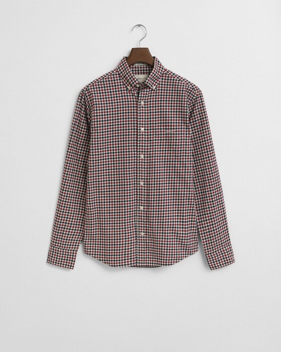 Gant Cotton Twill Gingham Check Button-Down Overhemd Plumped Red
