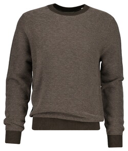 Gant Cotton Wool Two Tone Texture Crew Neck Trui Shadow Brown
