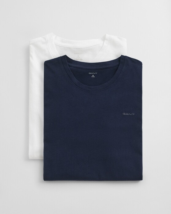 Gant Crew Neck 2Pack T-Shirt Navy-Wit