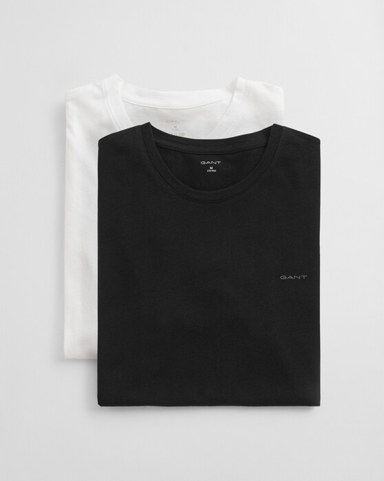 Gant Crew Neck 2Pack T-Shirt Zwart-Wit