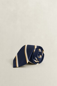 Gant Duo Stripe Silk Stropdas Classic Blue