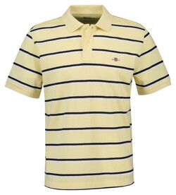 Gant Duo Striped Short Sleeve Organic Cotton Poloshirt Dusty Light Yellow