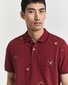 Gant Embroidered Flying Duck Pattern Polo Plumped Red