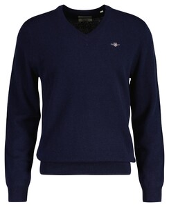 Gant Extrafine Lambswool V-Neck Trui Marine