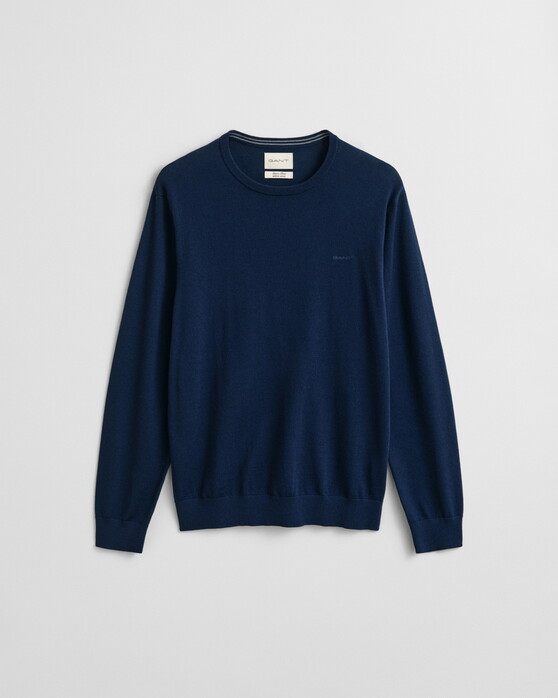 Gant Extrafine Merino Wool Crew Neck Mélange Trui Marine
