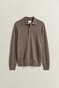 Gant Extrafine Merino Wool Polo Collar Trui Dark Hazelnut Melange