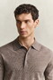 Gant Extrafine Merino Wool Polo Collar Trui Dark Hazelnut Melange