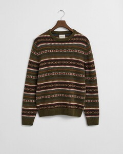 Gant Fair Isle Crew Neck Trui Country Green