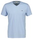 Gant Fine Shield Embroidery Uni V-Neck T-Shirt Fresh Blue