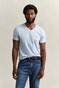 Gant Fine Shield Embroidery Uni V-Neck T-Shirt Fresh Blue