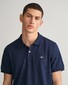 Gant Fine Shield Short Sleeve Piqué Uni Polo Avond Blauw