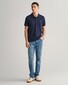 Gant Fine Shield Short Sleeve Piqué Uni Polo Avond Blauw