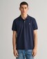 Gant Fine Shield Short Sleeve Piqué Uni Polo Avond Blauw