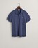 Gant Fine Shield Short Sleeve Piqué Uni Polo Dark Jeansblue Melange