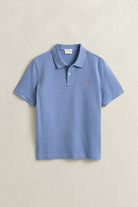 Gant Fine Shield Short Sleeve Piqué Uni Polo Faded Denim