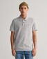 Gant Fine Shield Short Sleeve Piqué Uni Polo Grijs Melange