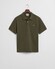 Gant Fine Shield Short Sleeve Piqué Uni Polo Khaki Green Melange