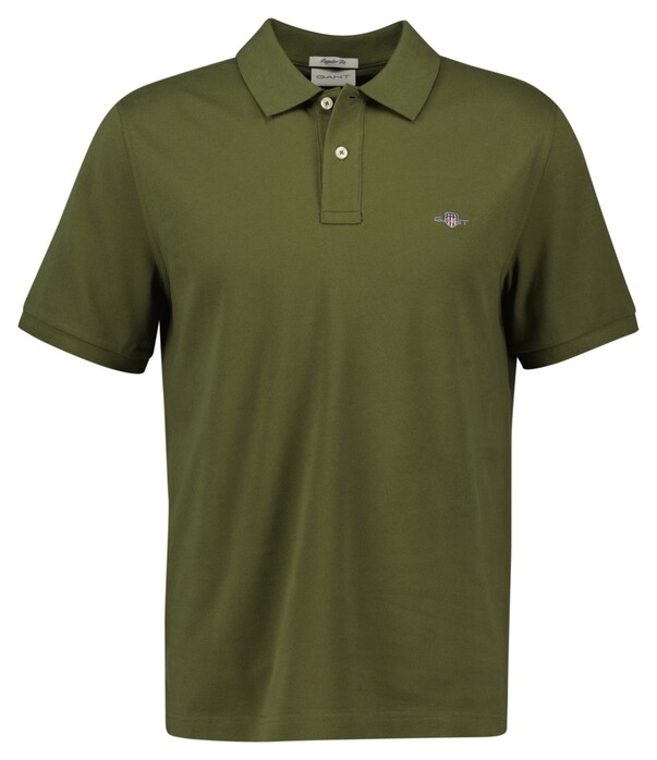 Gant Fine Shield Short Sleeve Piqué Uni Polo Mosgroen