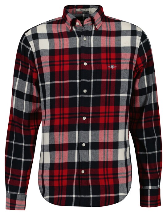 Gant Flanel Check Button-Down Overhemd Ruby Red