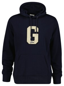 Gant G Badge Drawstring Hoodie Trui Avond Blauw