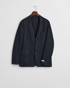 Gant Garment Dye Linen Subtle Texture Blazer Colbert Avond Blauw