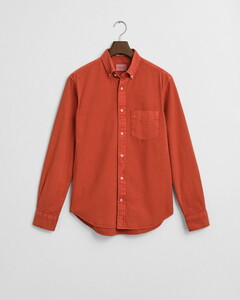 Gant Garment Dyed Twill Button-Down Shirt Deep Orange