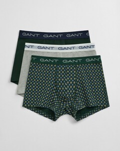 Gant Geometric Pattern Trunk 3Pack Underwear Tartan Green
