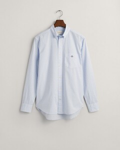 Gant Gingham Check Poplin Button Down Shirt Light Blue