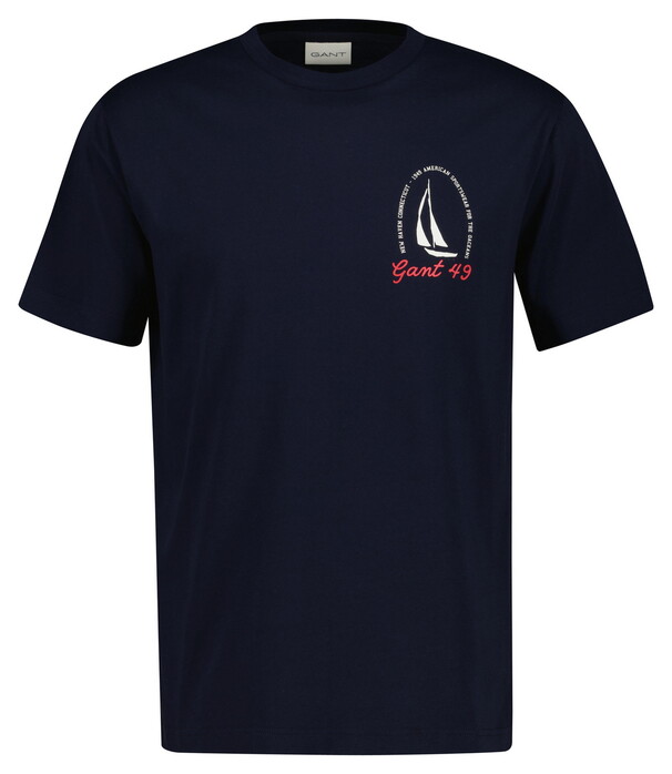 Gant Graphic 49 Short Sleeve T-Shirt Avond Blauw