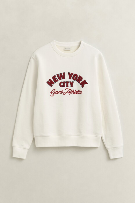 Gant Graphic Crew Neck Sweat New York City Trui Cream