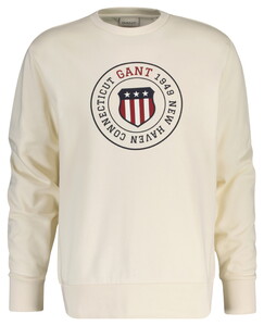 Gant Graphic Crew Neck Sweatshirt Trui Cream