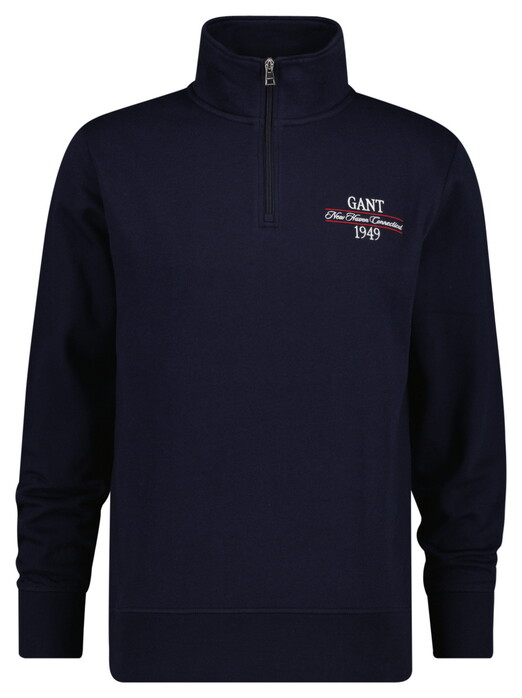 Gant Graphic New Haven Connecticut 1949 Half Zip Trui Avond Blauw
