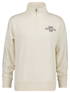Gant Graphic New Haven Connecticut 1949 Half Zip Trui Cream