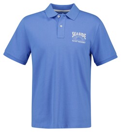 Gant Graphic Seaside Resort Short Sleeve Organic Cotton Poloshirt Perfect Blue